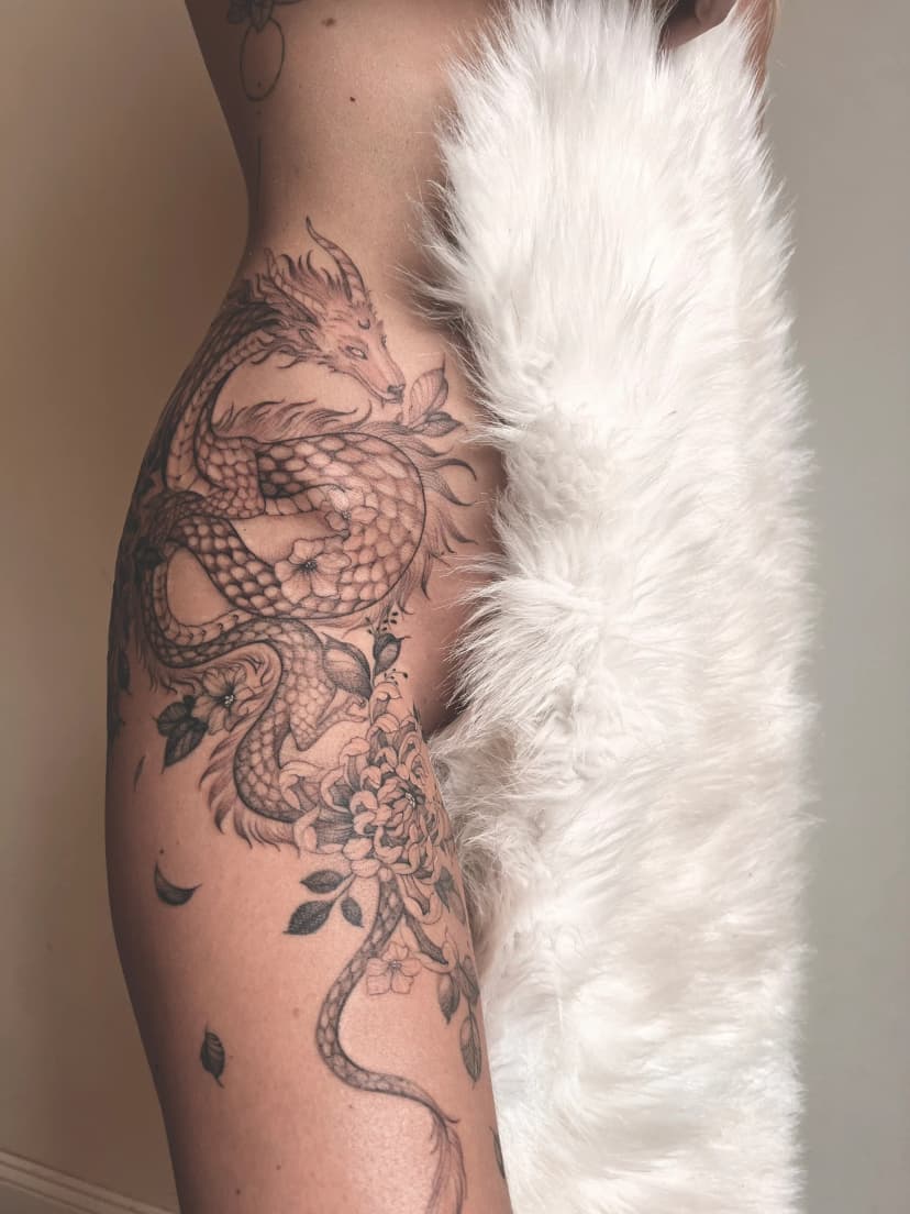 Tatouage animal 1 par Lilou Mommers à Bordeaux